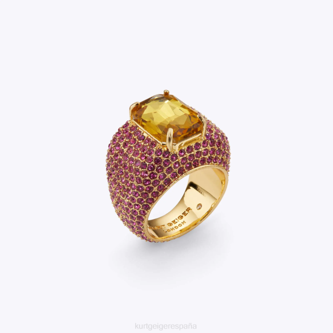 Kurt Geiger mujer anillo london xl con pavé de cristales 2LPR526 | accesorios fucsia